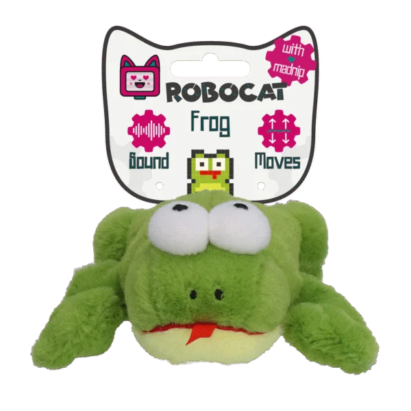 Pohyblivá hračka pro kočky se zvukem a madnipem – Robocat Žába