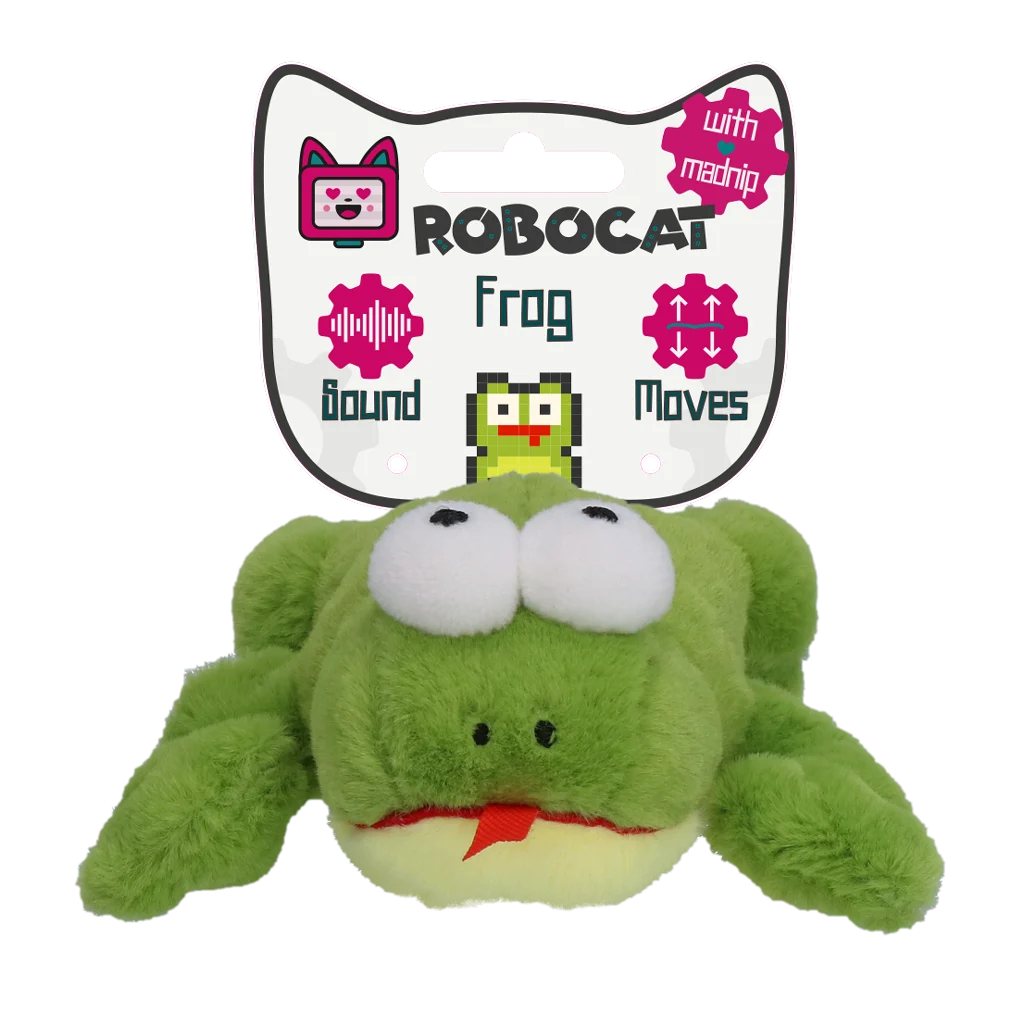 Pohyblivá hračka pro kočky se zvukem a madnipem – Robocat Žába - Obrázek 1