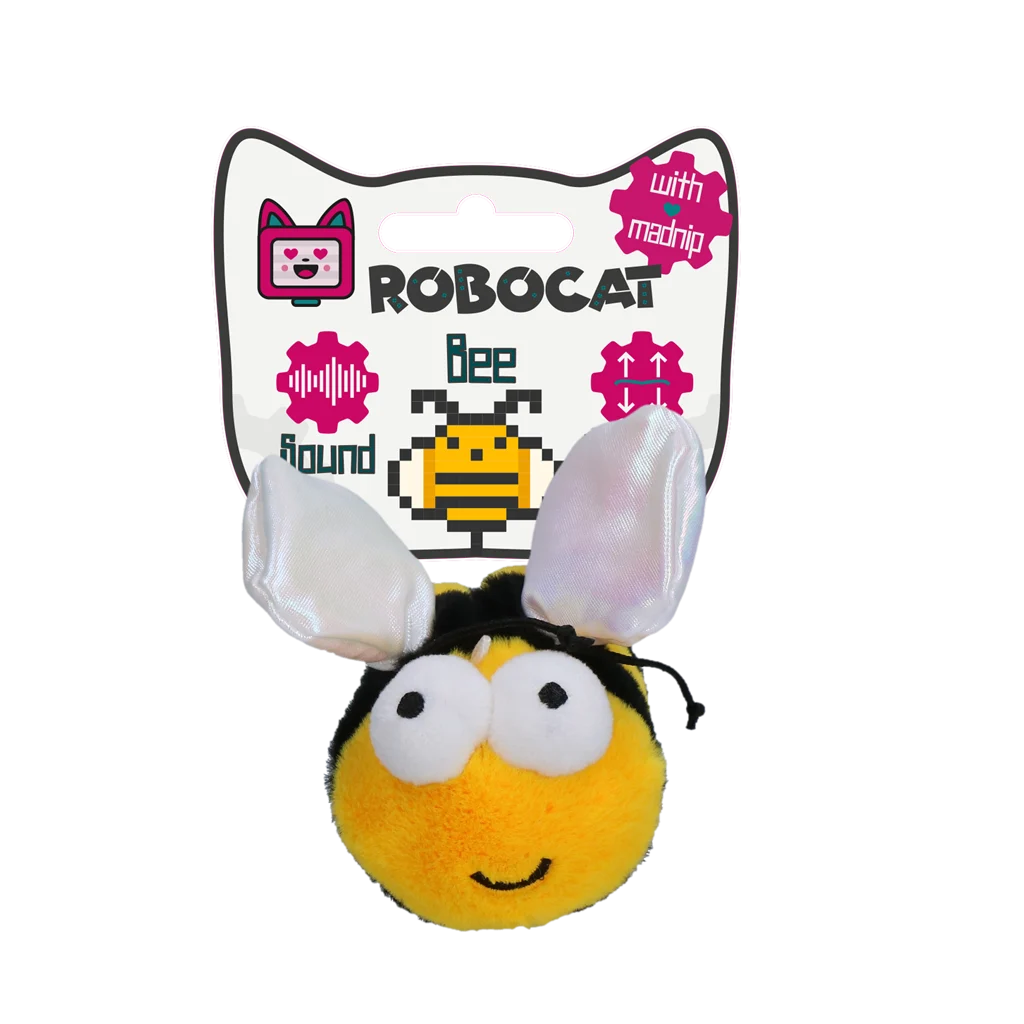 ROBO034.png Pohyblivá hračka pro kočky se zvukem a Madnip – Robocat Bij - Obrázek 1