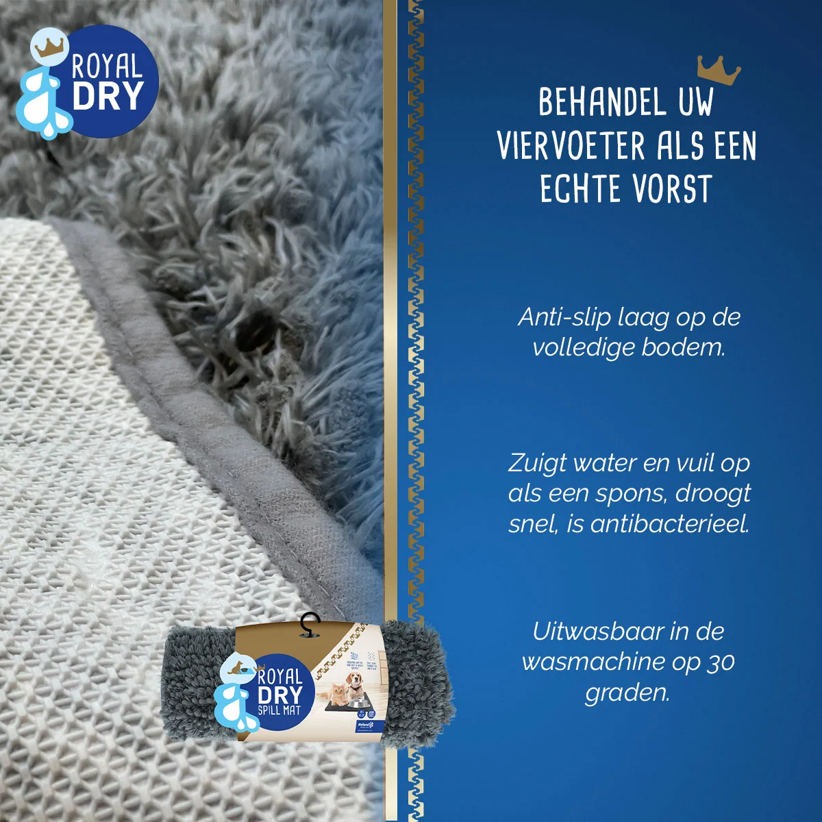 Mikrovláknová podložka pod misky s protiskluzovou vrstvou, 61 x 45 cm – Royal Dry - Obrázek 3