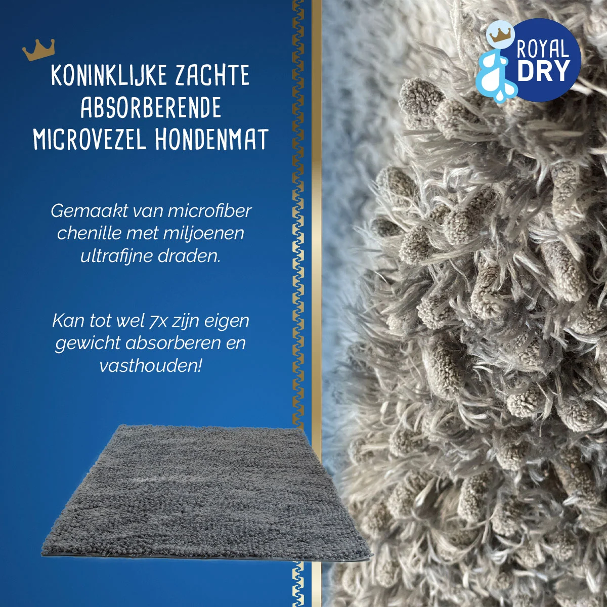 Rohožka pro psa z absorpčního mikrovlákna, 66 x 91 cm – Royal Dry - Obrázek 2