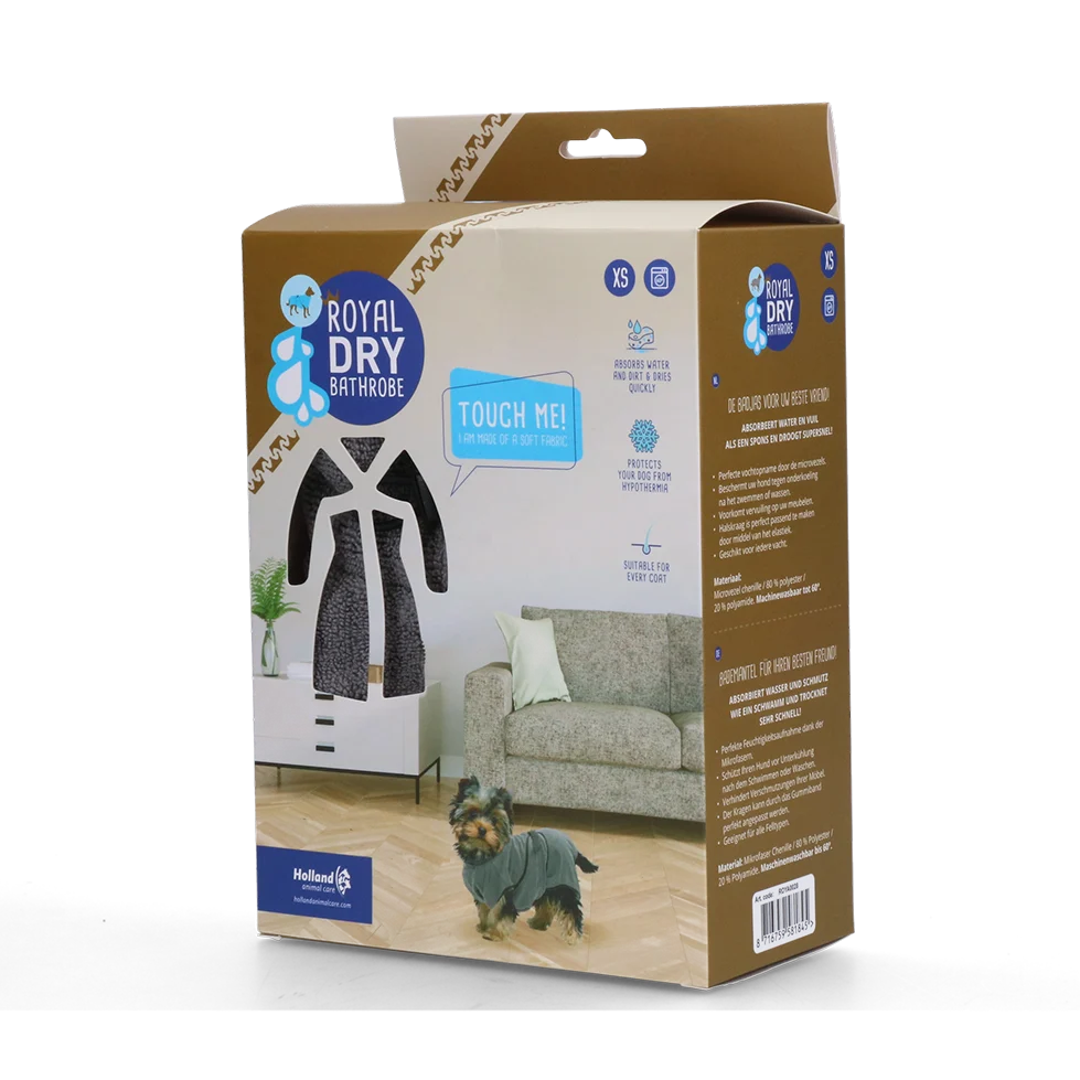 Mikrovláknový župan pro psy XS, délka zad 30 až 35 cm – Royal Dry - Obrázek 1
