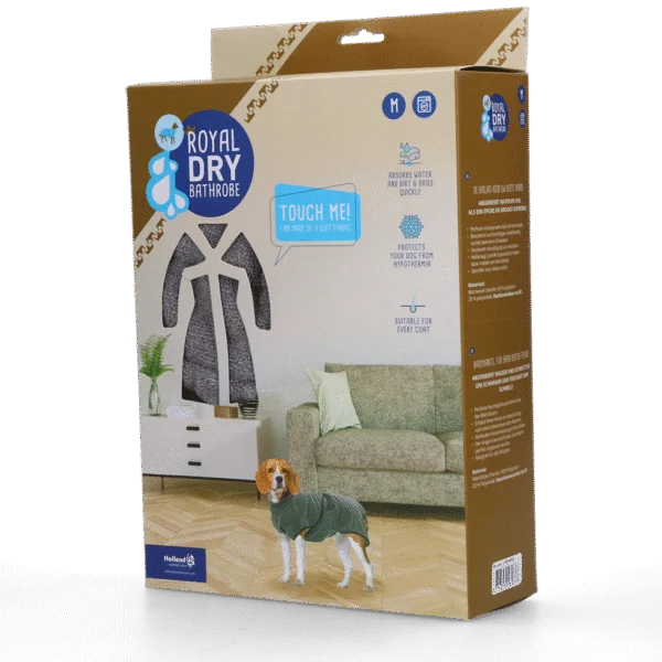 Mikrovláknitý župan pro psy M, délka zad 50 až 58 cm – Royal Dry