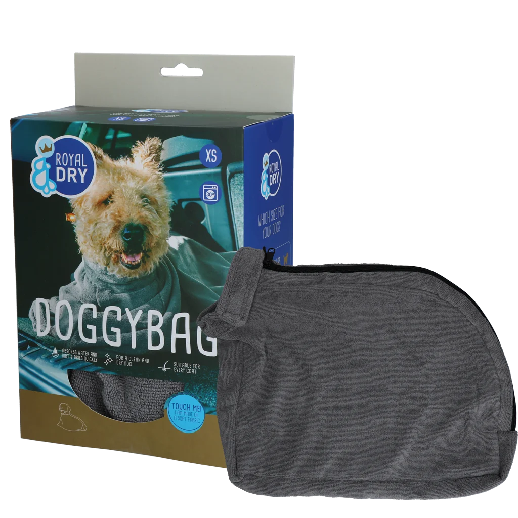 Mikrovláknový sušicí vak pro psy XS, délka zad 30 cm – Royal Dry Doggy Bag - Obrázek 1