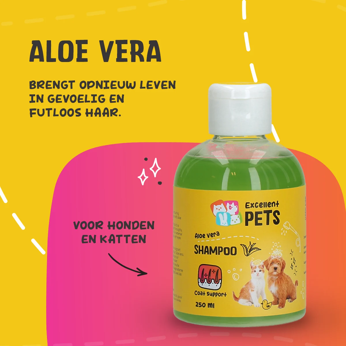 Šampon pro psy s aloe vera pro citlivou pokožku, 250 ml – Excellent Pets Shampoo Aloe Vera - Obrázek 4