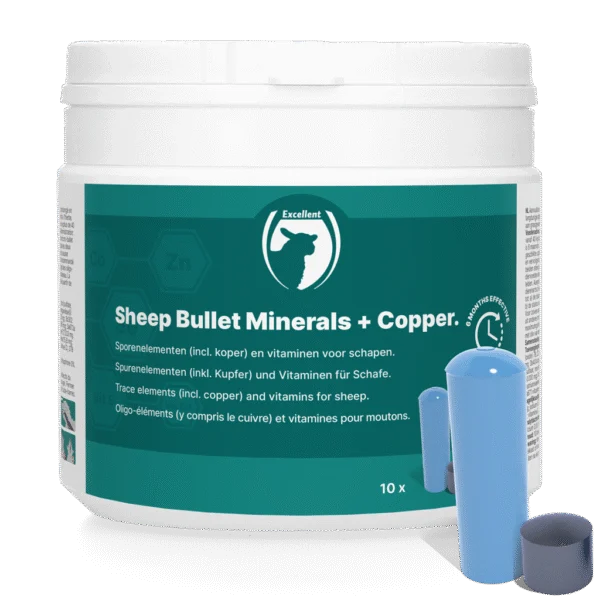 Ovčí bolus s mědí, 10 bolusů a 10 mikrobulletů – Excellent Sheep Bullet Minerals + Koper
