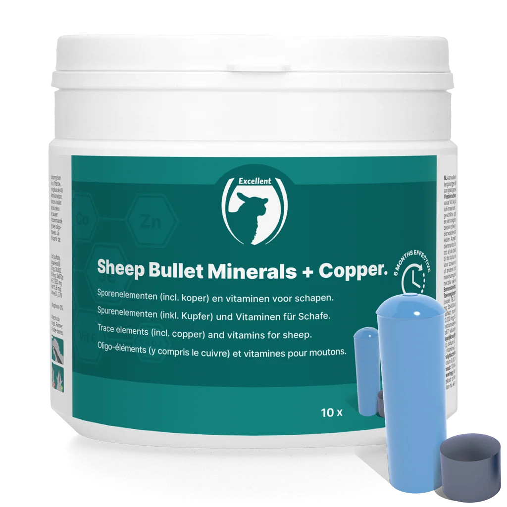 Ovčí bolus s mědí, 10 bolusů a 10 mikrobulletů – Excellent Sheep Bullet Minerals + Koper - Obrázek 1