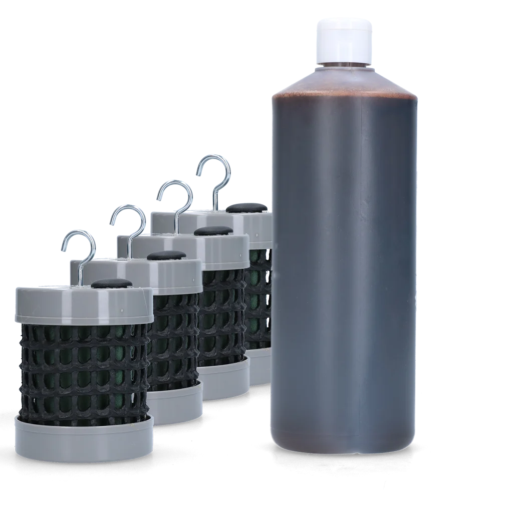 Sada slunečníku proti mouchám a vosám, 1 l kapaliny a 4 trubice – sada slunečníku Shield Up Stay Away - Obrázek 2