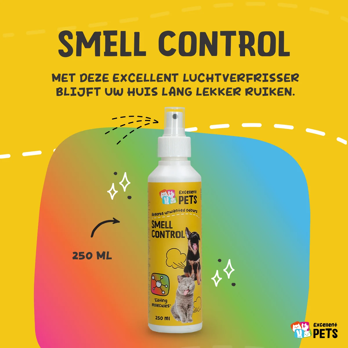 Osvěžovač vzduchu ve spreji do zvířecích prostor 250 ml – Excellent Pets Smell Control - Obrázek 3