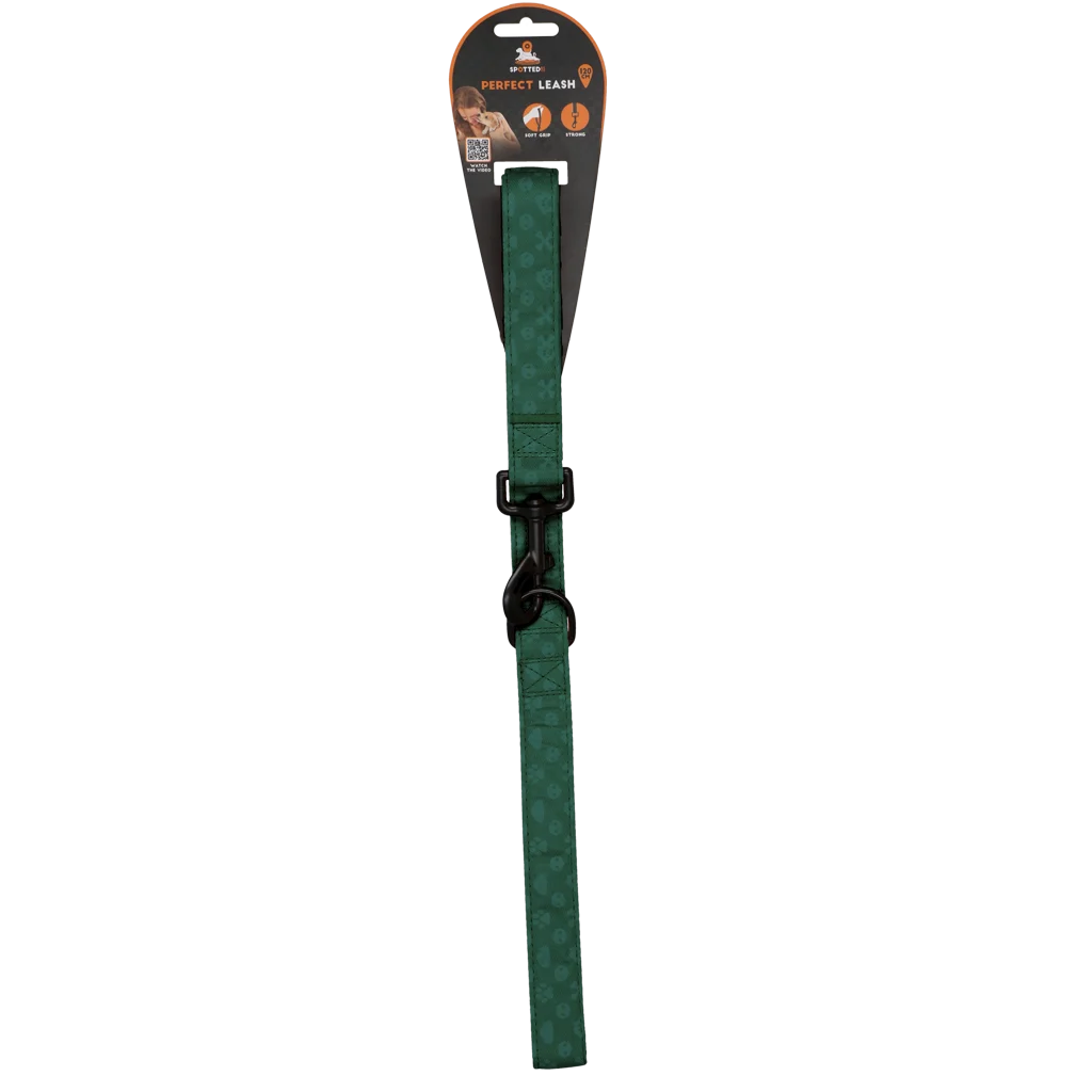 Vodítko pro psa s D kroužkem, 120 cm, zelené – Spotted! Pro Perfect Leash - Obrázek 1