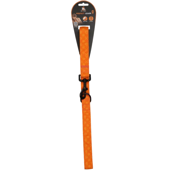 Vodítko pro psy s kroužkem D, 120 cm, oranžové – Spotted! Pro Perfect Leash