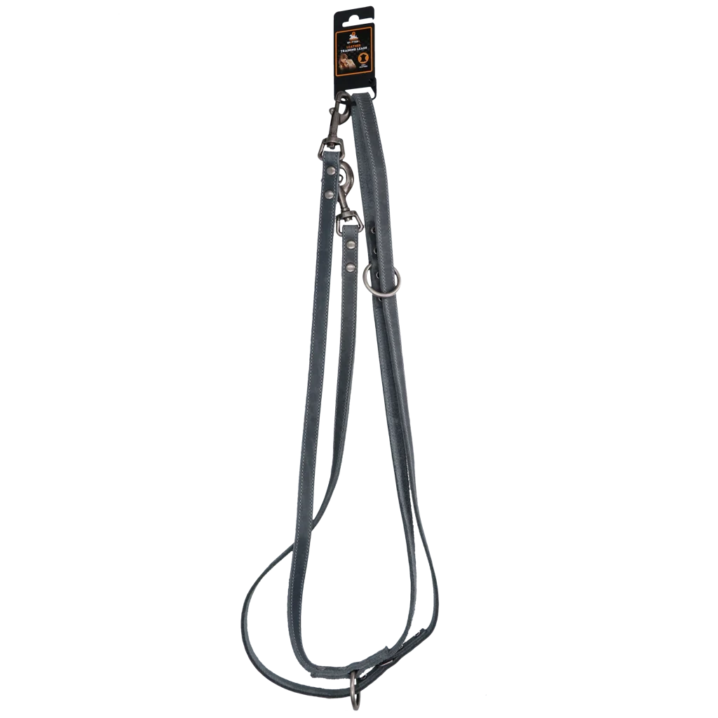 Výcvikové kožené vodítko pro psy, šedé, 250 cm x 16 mm – Spotted! Pro - Obrázek 2