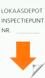 Nálepka na kontrolní místo z voděodolného vinylu, 5 x 9 cm, 100 kusů – Hofman Pest Control Inspectiepunt
