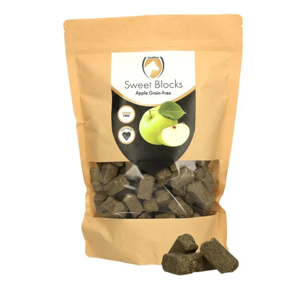 Pamlsky pro koně s jablkem, bez obilovin, 1 kg – Excellent Horse Sweet Blocks Grain-Free