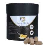 Pamlsky pro koně s banánem, s nízkým obsahem cukru, 1,2 kg – Excellent Horse Sweet Blocks