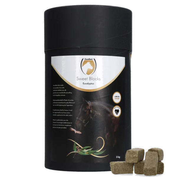 Pamlsky pro koně s eukalyptem, s nízkým obsahem cukru, 3 kg – Excellent Horse Sweet Blocks