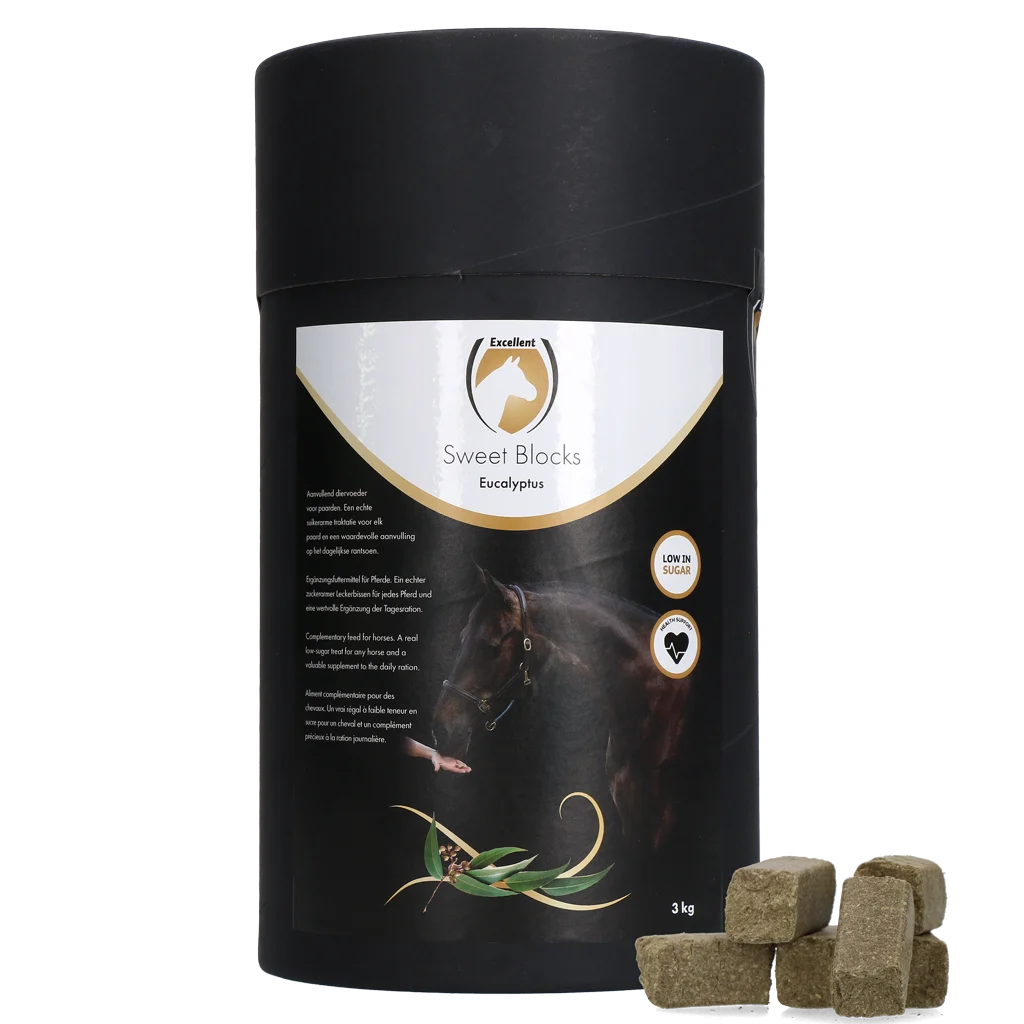 Pamlsky pro koně s eukalyptem, s nízkým obsahem cukru, 3 kg – Excellent Horse Sweet Blocks - Obrázek 1