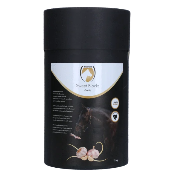 Pamlsky pro koně s česnekem, s nízkým obsahem cukru, 3 kg – Excellent Horse Sweet Blocks