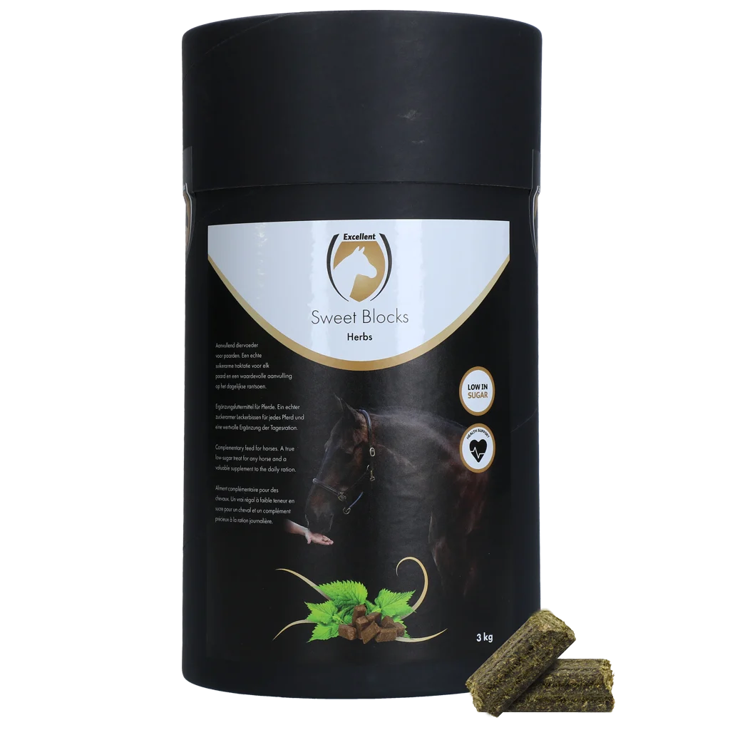 Pamlsky pro koně s bylinkami, 3 kg – Excellent Horse Sweet Blocks Herbs - Obrázek 1