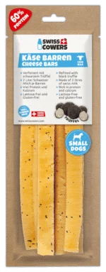 Sýrová tyčinka pro psy s černým lanýžem, velikost S – SwissCowers Cheese Bars Truffle S