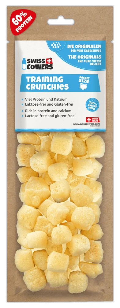 Sýrové pamlsky pro psy na výcvik, 30 pamlsků – SwissCowers Cheese Crunchies Training Original - Obrázek 1