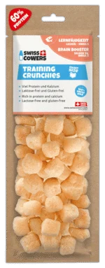 Tréninkové pamlsky pro psy ze sýra s lososovým olejem, 30 odměn – SwissCowers Cheese Crunchies Training Brain Booster