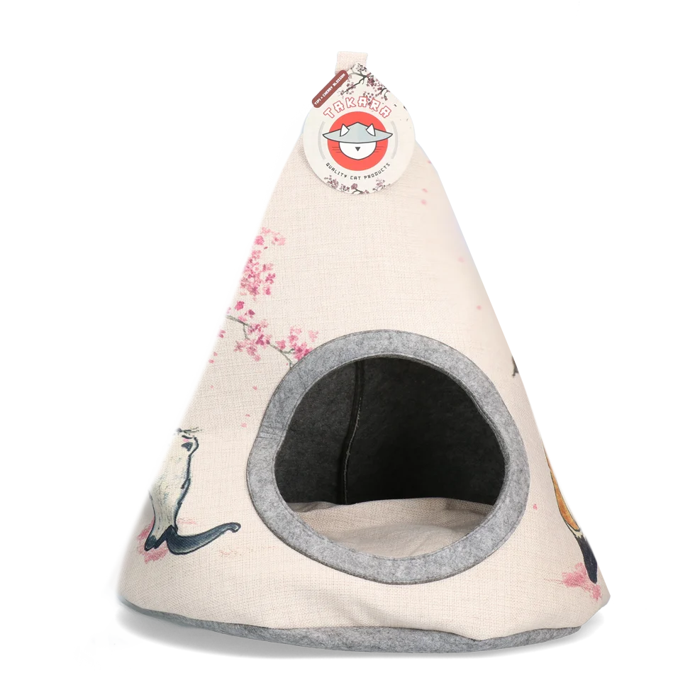 Kočičí teepee s polštářkem, 42 x 56 cm – Takara Tipi Cherry Blossom - Obrázek 1