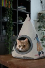 Kočičí teepee s polštářkem, 42 x 56 cm – Takara Tipi Cherry Blossom - Obrázek 2
