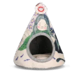 Týpí pro kočky s polštářkem, 42 x 56 cm – Takara Tipi Violet Flower