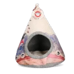 Kočičí teepee s polštářkem, 42 x 56 cm – Takara Tipi Yin Yang