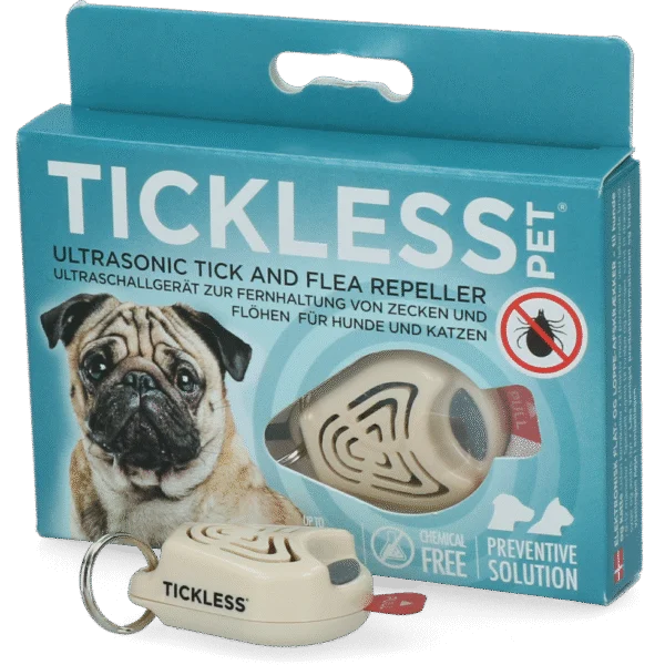 Ultrazvukový odpuzovač klíšťat a blech pro psy a kočky, béžový – Tickless Pet