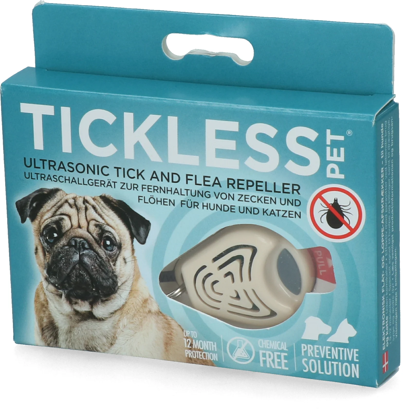 Ultrazvukový odpuzovač klíšťat a blech pro psy a kočky, béžový – Tickless Pet - Obrázek 2