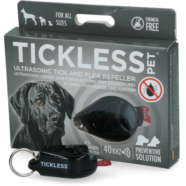 Ultrazvukový odpuzovač klíšťat a blech pro psy a kočky, černý – Tickless Pet