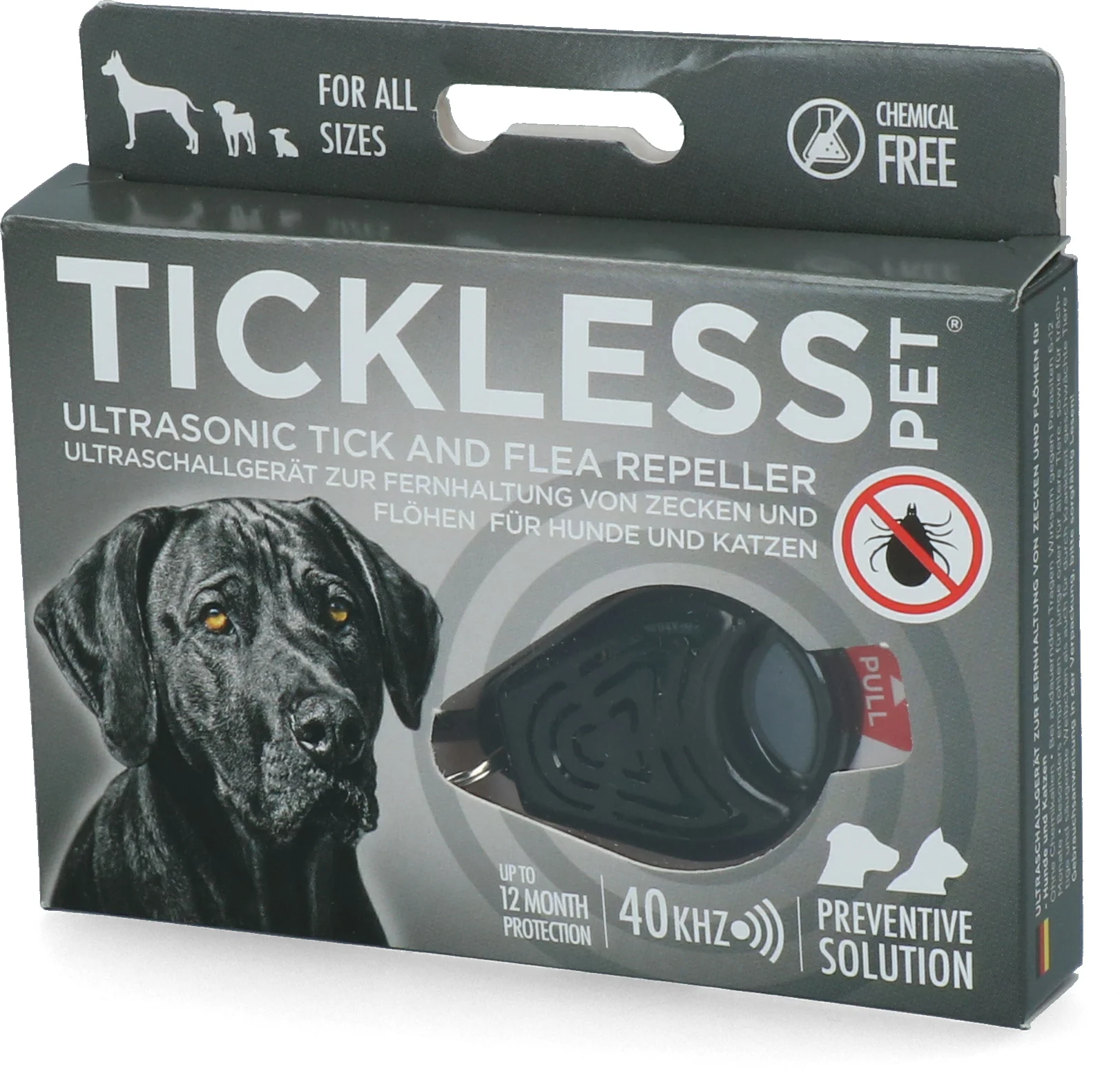Ultrazvukový odpuzovač klíšťat a blech pro psy a kočky, černý – Tickless Pet - Obrázek 2