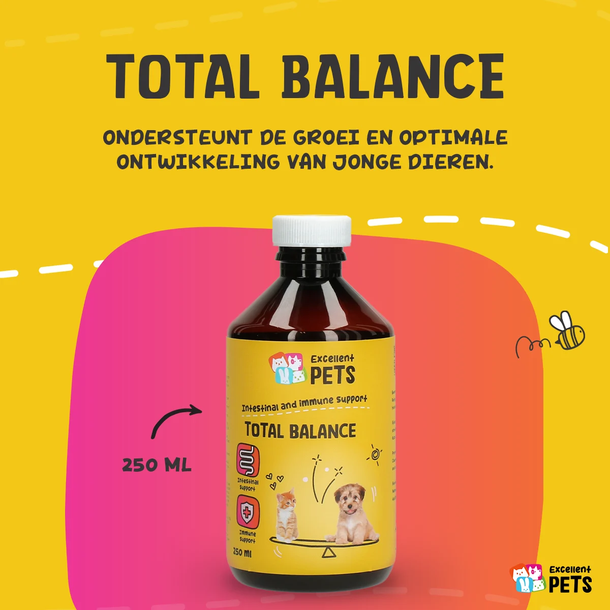 Tekuté krmné doplňkové krmivo pro psy a kočky, 250 ml – Excellent Pets Total Balance - Obrázek 2