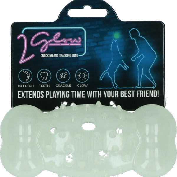 Svítící hračka ve tvaru kosti pro psy – 2 Glow Cracking & Tracking Bone