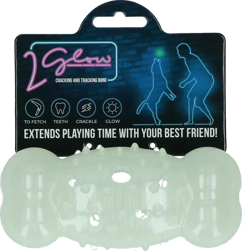 TWOG0001.png Svítící hračka ve tvaru kosti pro psy – 2 Glow Cracking & Tracking Bone - Obrázek 1