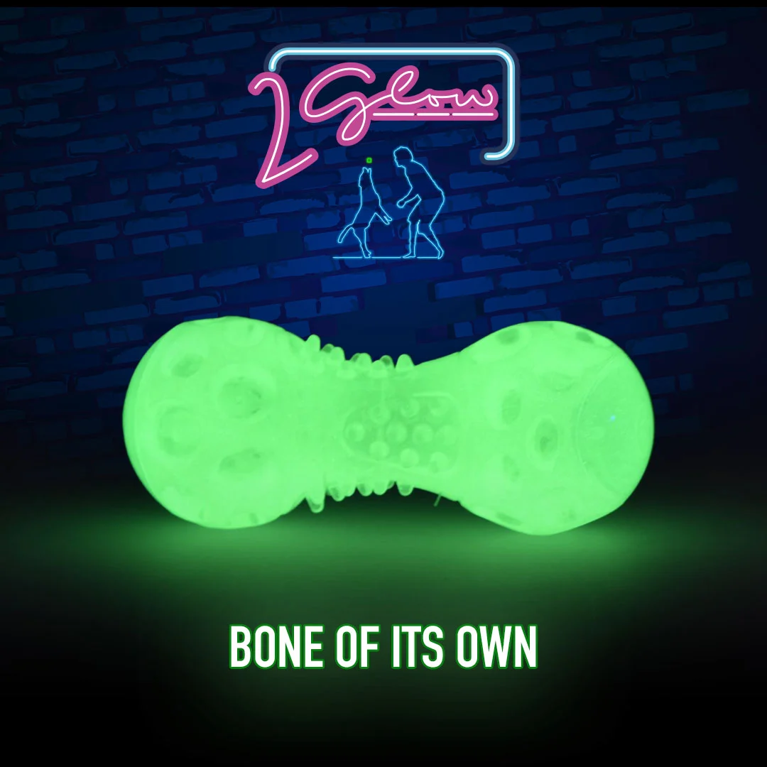 Svítící hračka ve tvaru kosti pro psy – 2 Glow Bone of it's Own - Obrázek 3