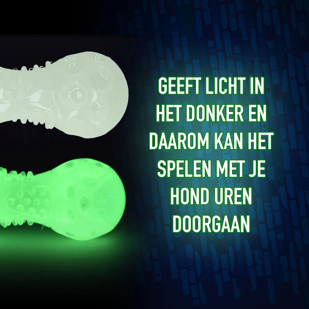 Svítící hračka ve tvaru kosti pro psy – 2 Glow Bone of it's Own - Obrázek 4
