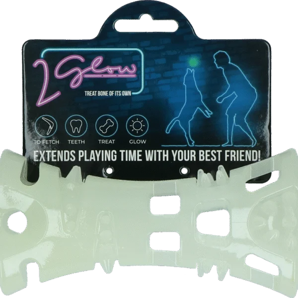 Svítící hračka ve tvaru kosti pro psy – 2 Glow Treat Bone of it's Own