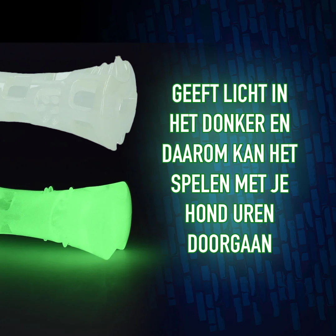 Svítící hračka ve tvaru kosti pro psy – 2 Glow Treat Bone of it's Own - Obrázek 4