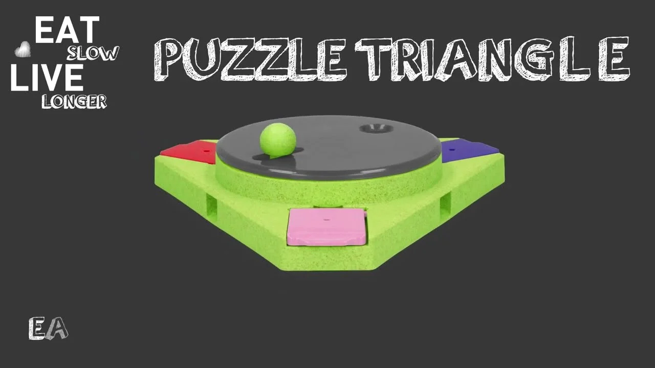 Psí hlavolam na granule a pamlsky – Eat Slow Live Longer Puzzle Triangle - Obrázek 2