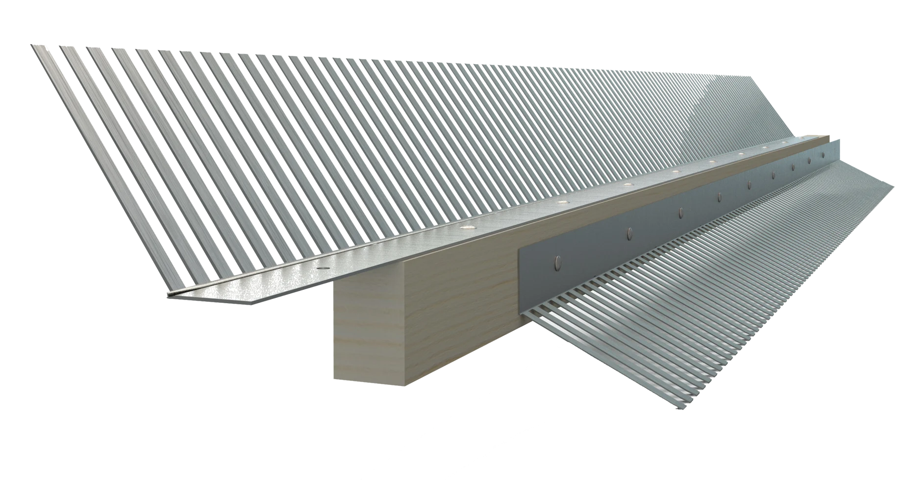 VENT0100.png Hřebenáč proti ptákům z pozinkované oceli pod střešní tašky, 1000 mm – VentiStrip - Obrázek 1