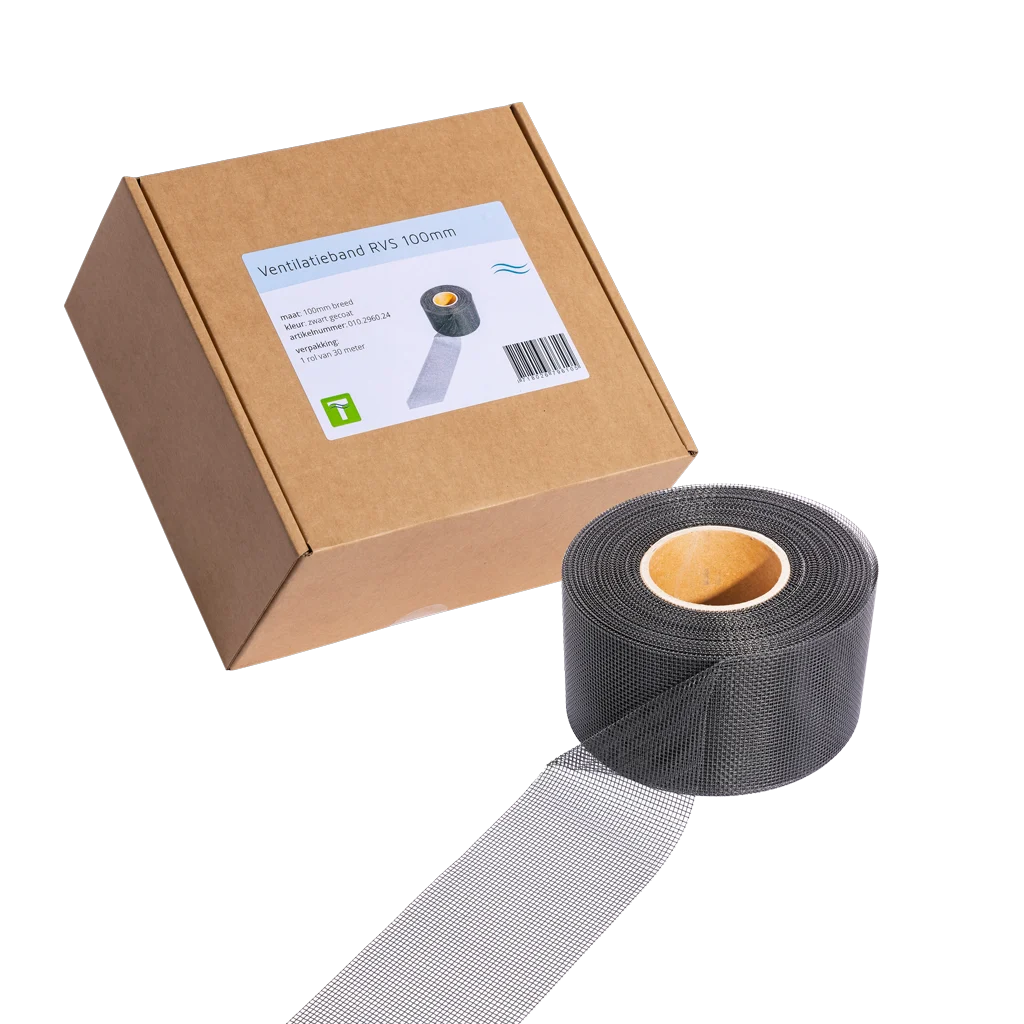 VENT0116.png Nerezová ventilační páska proti škůdcům, černá, 30 m x 10 cm – VentiStrip - Obrázek 1