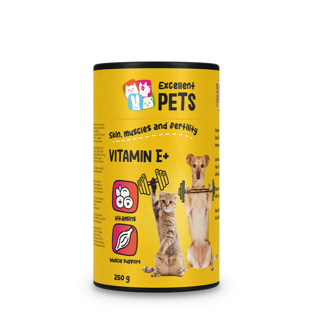 Doplňkový prášek pro psy a kočky s vitaminem E a selenem, 250 g – Excellent Pets Vitamin E+ - Obrázek 1