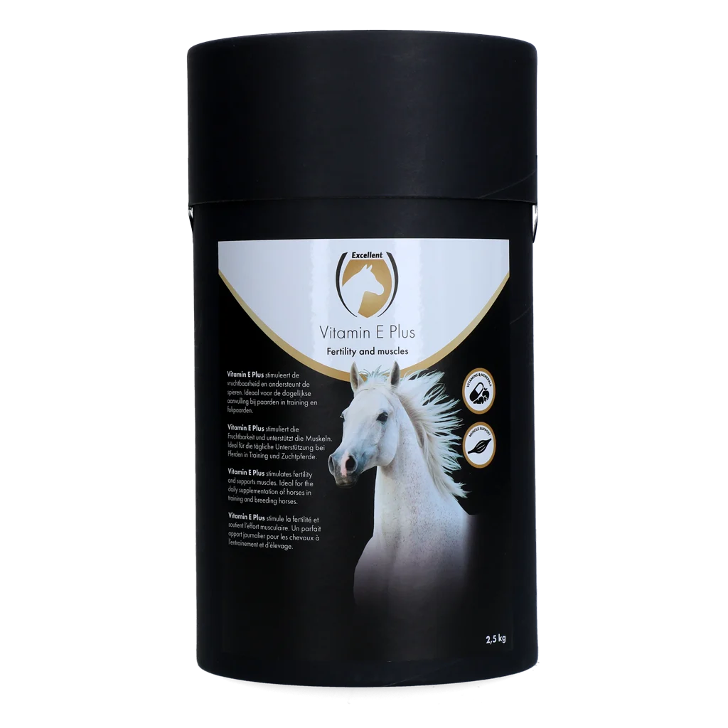 Doplněk vitaminu E pro koně s lysinem a selenem, 2,5 kg – Excellent Horse Vitamin E Plus - Obrázek 1