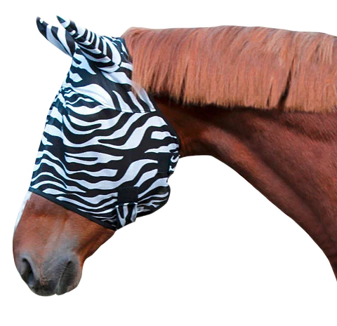 Maska proti hmyzu pro koně s ochranou uší, Zebra Pony - Obrázek 1