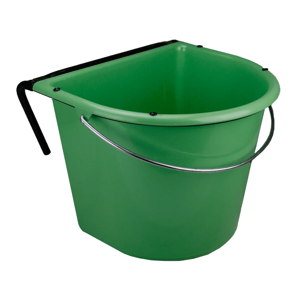 Závěsné krmítko pro koně s kovovou rukojetí, 15 l, tmavě zelené – Vplast - Obrázek 2