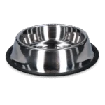 Miska na krmivo a vodu pro psy z nerezové oceli s protiskluzovým okrajem, 450 ml, Ø 19 cm