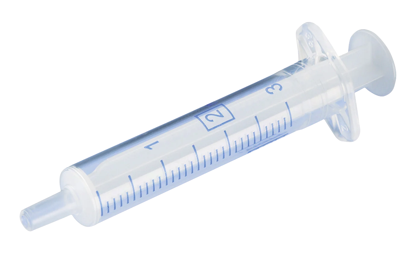 Dvoudílná jednorázová stříkačka s Luer Lock, 3 ml - Obrázek 1